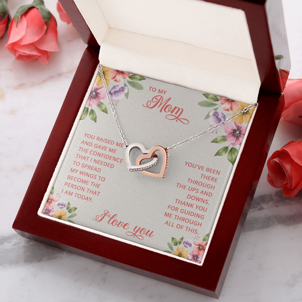 Mom Necklace Gifts for Mom from Daughter to Mom Gifts for Mothers Day from Daughter, To My Mom Necklace from Daughter to Mom Birthday Gifts Necklace with Message Card and Gift Box16 Interlocking Hearts Necklace
