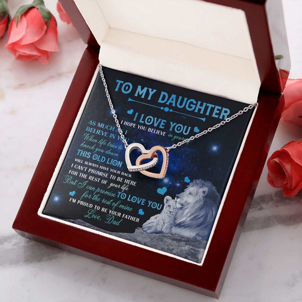 Dad To Daughter Necklace Jewelry Gift for Daughter from Dad Father Daughter Gift 175009114907 Interlocking Hearts Necklace