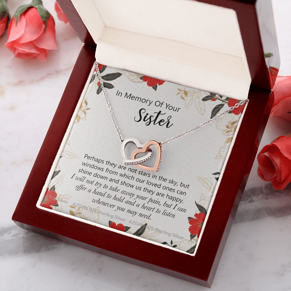 In Memory Of Your Sister Gift, Sympathy Loss Of Sister, Memorial Gift For Loss Of Sister , Sympathy Gift Loss Of A Sister, Loss Of A Sister Interlocking Hearts Necklace