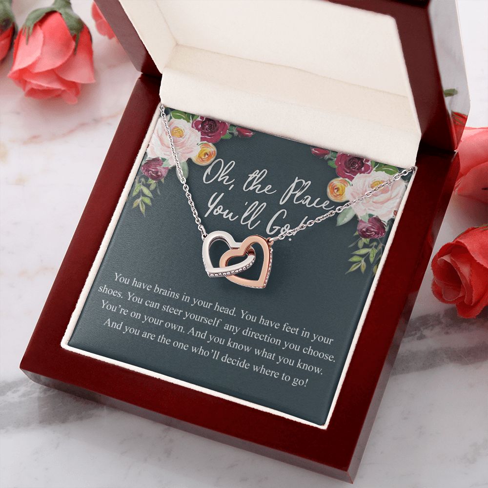 Best gift for her on graduation, Graduation Gifts Jewelry Congrats Graduation Pendants Gift For Daughter, Granddaughter, Niece, Sister Graduation Gift For Daughter Interlocking Hearts Necklace