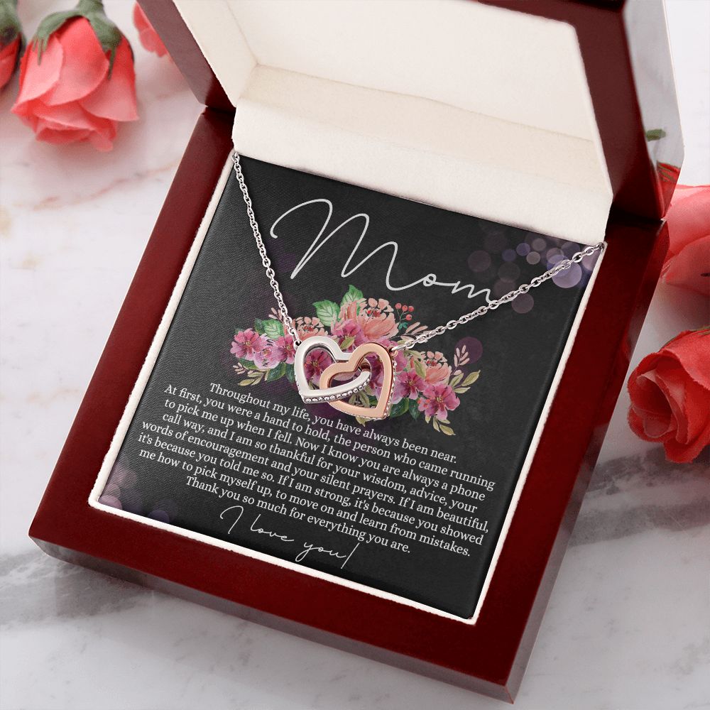 To My Mom Necklace, Mom Gifts, Mom Jewelry Box, Necklace for Mom, Gifts for Mom, Mother's Day Necklace Jewelry Gift For Mom, Birthday Gift For Mom, Thank you Mom Gift Interlocking Hearts Necklace