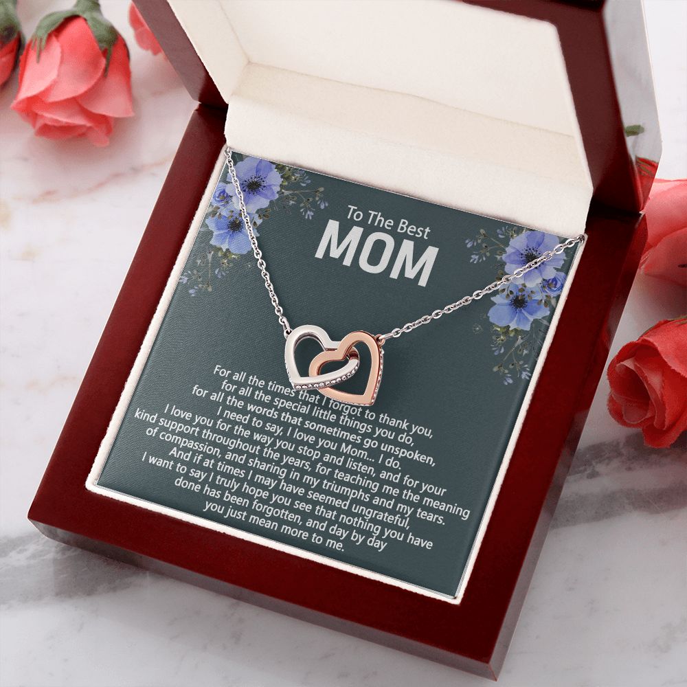 To The Best Mom Love Knot Necklace Gift For Mom On Mother's Day Interlocking Hearts Necklace