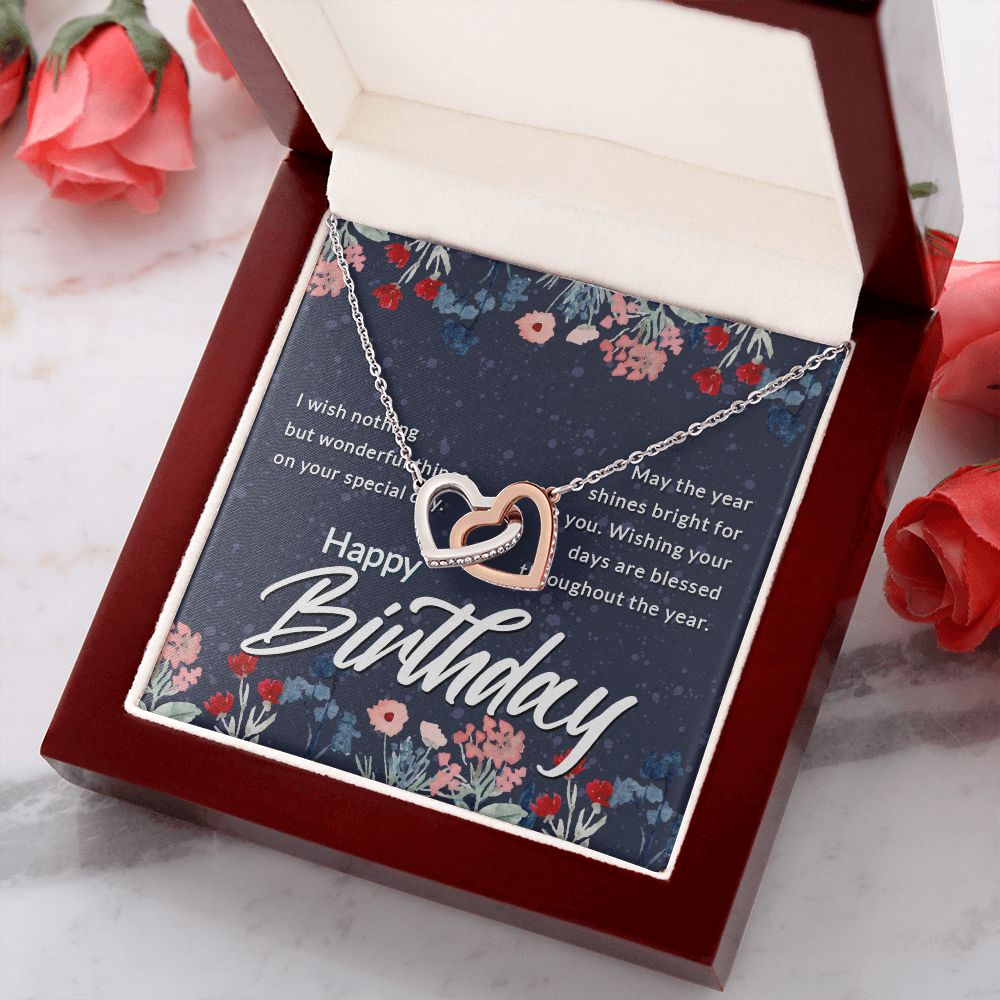 Mom Necklace Gifts for Mom from Daughter to Mom Gifts for Mothers Day from Daughter, To My Mom Necklace from Daughter to Mom Birthday Gifts Necklace with Message Card and Gift Box2230 Interlocking Hearts Necklace