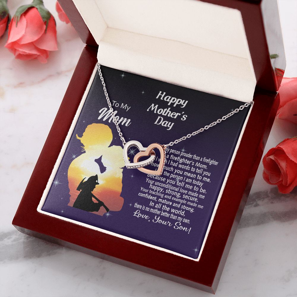 Mom Necklace Gifts for Mom from Daughter to Mom Gifts for Mothers Day from Daughter, To My Mom Necklace from Daughter to Mom Birthday Gifts Necklace with Message Card and Gift Box14 Interlocking Hearts Necklace