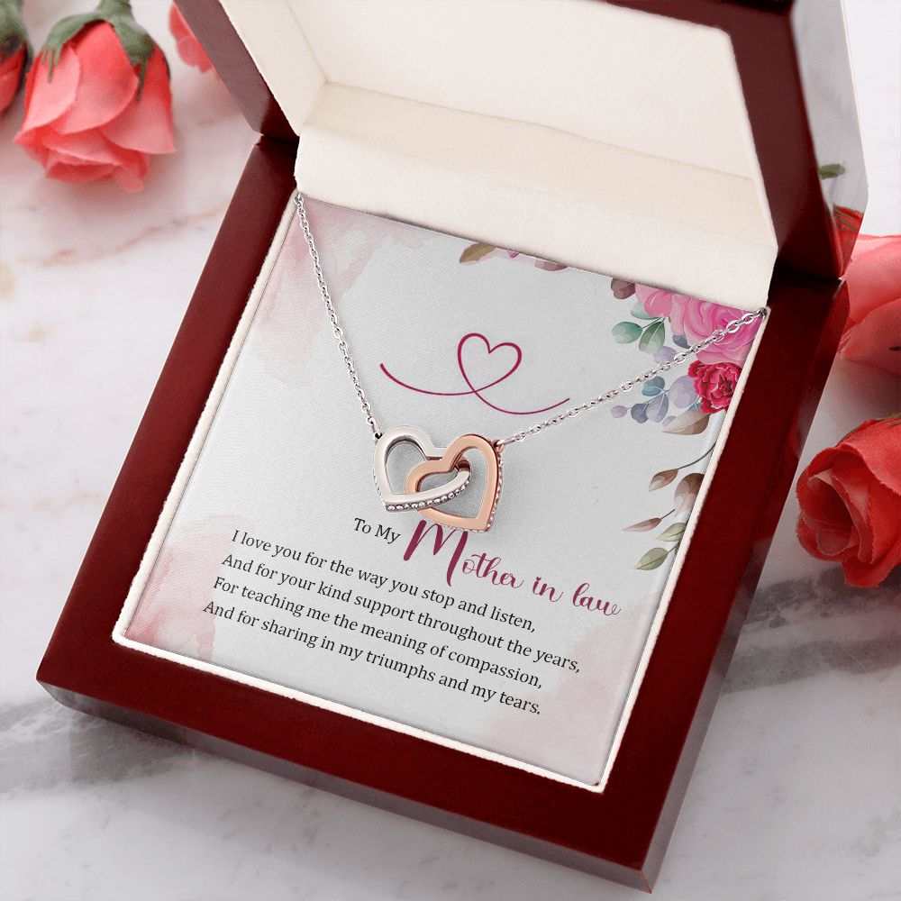 Mother in Law Necklace, Jewelry for Women, Future Mother in Law Gifts from Daughter in Law, Mother of Bride Gifts For Mother in Law, Birthday Gifts For Mother In Law From Daughter In Law17 Interlocking Hearts Necklace