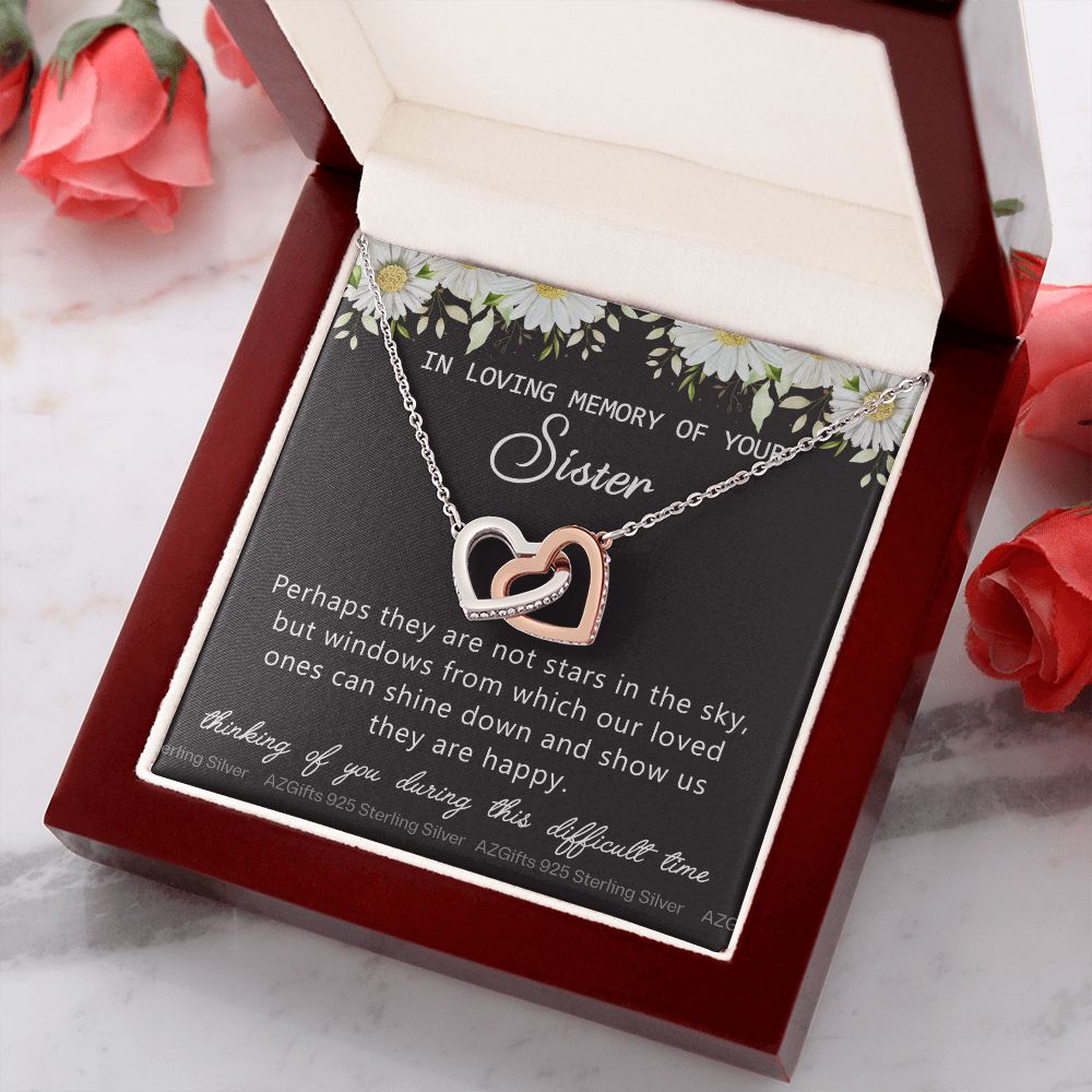 Loss Of Sister Necklace Gift, Sympathy Loss Of Sister, Sympathy Gift Box, Loss Of Sister Necklace, Loss Of Sister, Loss Of Sister Gift, Condolence Gifts, Remembrance Necklace for Women Interlocking Hearts Necklace