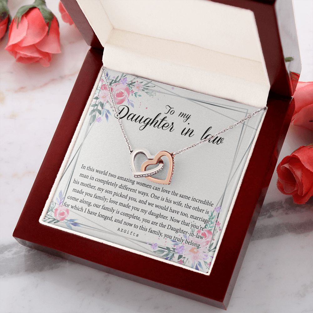 Daughter In Law Gifts Ideas, Daughter In Law Necklace, Gifts For Future Daughter In Law, Daughter In Law Birthday Gifts, Daughter-in-law Gifts From Mother In Law, Birthday Gifts For Daughter Interlocking Hearts Necklace