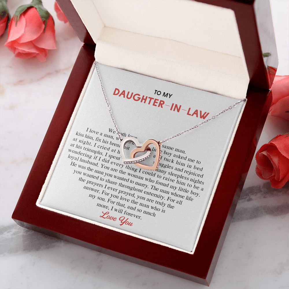 To My Daughter-in-Law Alluring Beauty Necklace Birthday Graduation Gift For Her Interlocking Hearts Necklace