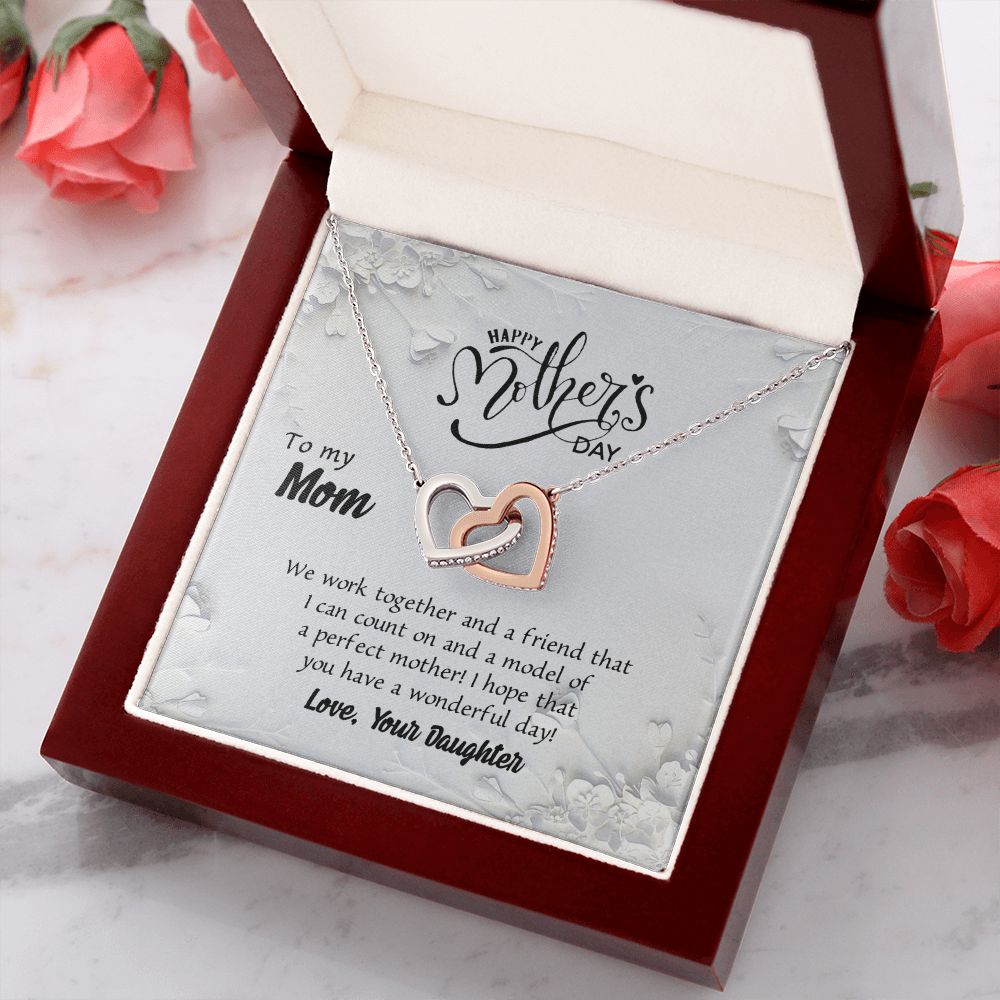 Mom Necklace Gifts for Mom from Daughter to Mom Gifts for Mothers Day from Daughter, To My Mom Necklace from Daughter to Mom Birthday Gifts Necklace with Message Card and Gift Box6 Interlocking Hearts Necklace