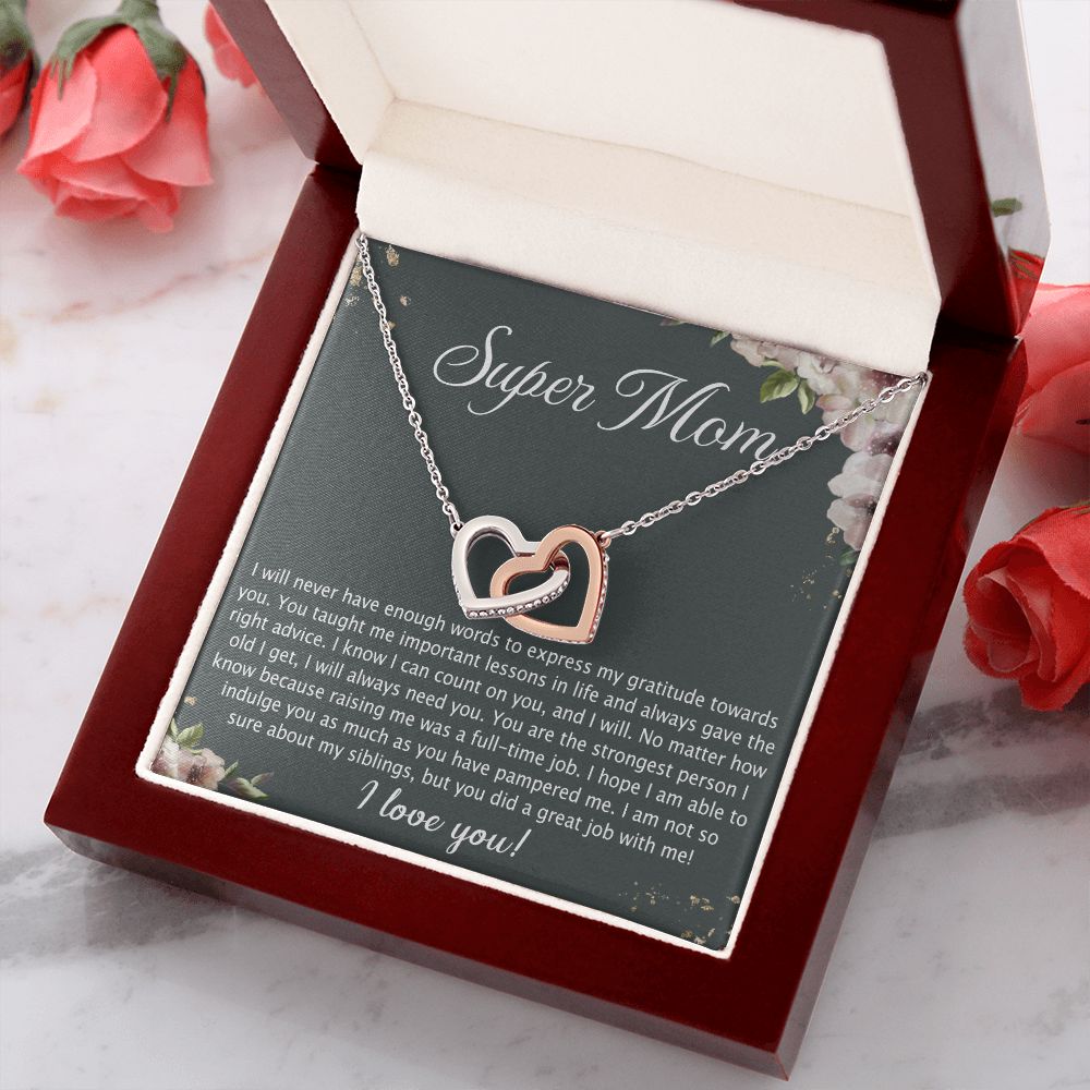 To My Mom Necklace Pendant Gift From Daughter Your Faith Lets Us Know With Message Card Gift For Mom Interlocking Hearts Necklace