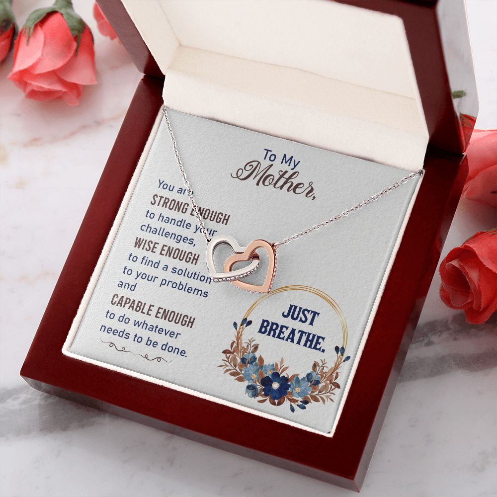 To My Mother Necklace Pendant Gift From Daughter In Law Necklace Strong Enough Gift For To Mom Happy Mother's Day Mother In Law Gift On Birthday Anniversary Gift 30821 Interlocking Hearts Necklace