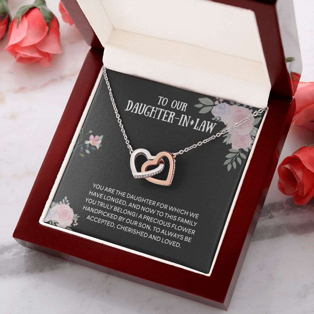 To Our Daughter-in-law Necklace from Mother-in-law Daughter-in-law Birthday Gift Interlocking Hearts Necklace