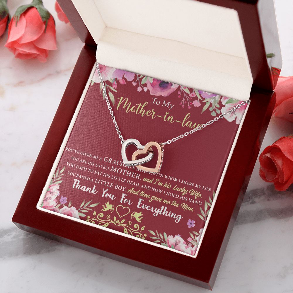 Mother in Law Necklace, Jewelry for Women, Future Mother in Law Gifts from Daughter in Law, Mother of Bride Gifts For Mother in Law, Birthday Gifts For Mother In Law From Daughter In Law7 Interlocking Hearts Necklace