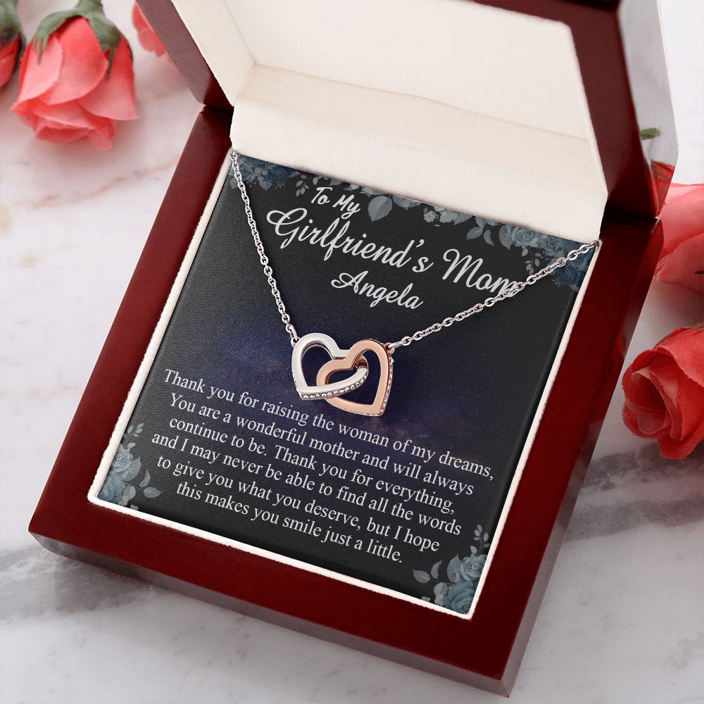 To My Girlfriends Mom Gift Mother's Day Gift for Girlfriend's Mom Necklace Gift Angela Interlocking Hearts Necklace