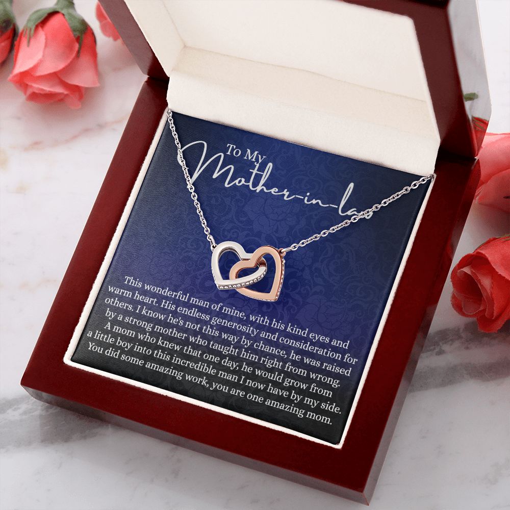 To My Mother in Law Necklace, Mother in Law Gift, Gift for Mother in Law Necklace Jewelry Gift to My Mother-in-law on Wedding Day Mother's day gift for Mother in Law Birthday gift Interlocking Hearts Necklace