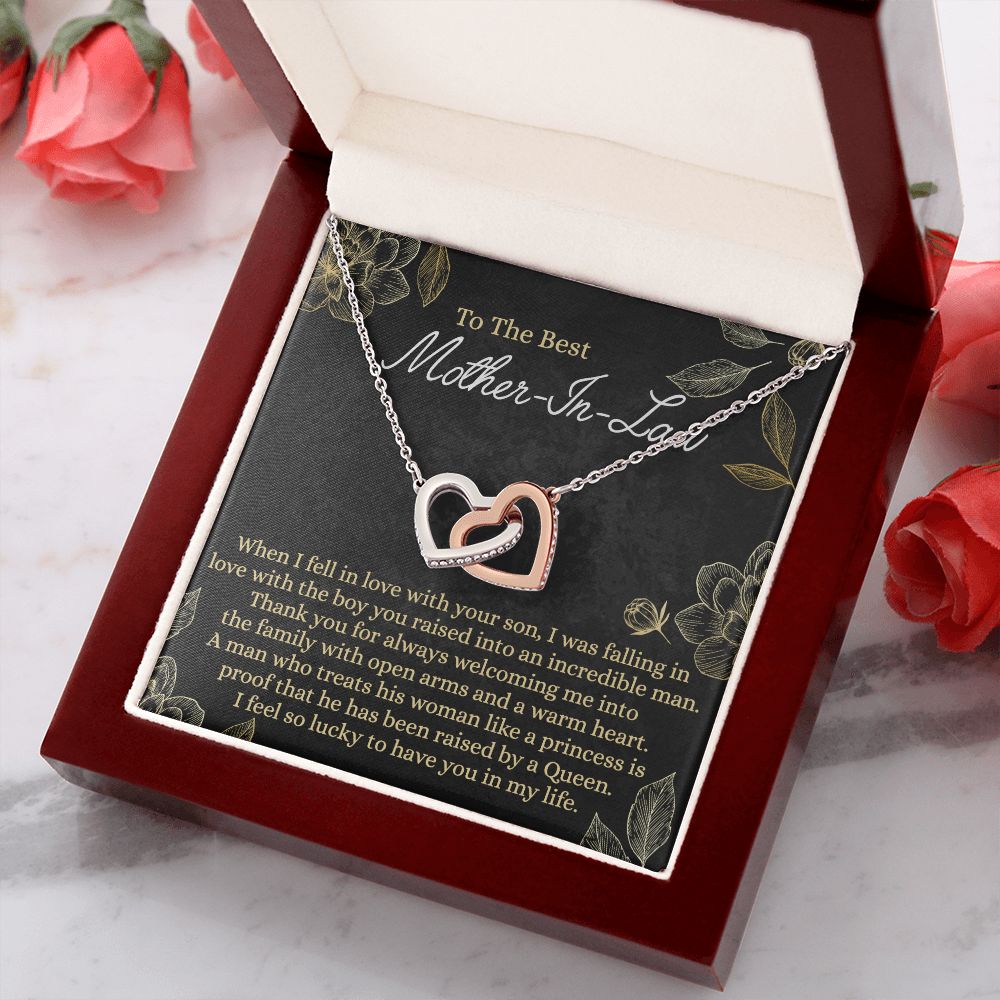 Mother In Law Gift, Cute Mother In Law Gifts Christmas, Unique Gift for Mother In Law Birthday, Best Mother In Law Gift, Mother-In-Law Gift Interlocking Hearts Necklace