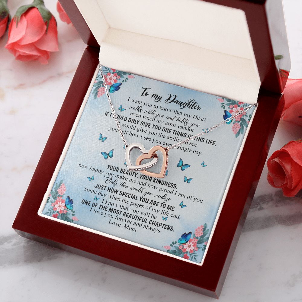 To My Daughter Gift From Mom Mother Day Gift For Daughter Jewelry for Daughter Interlocking Hearts Necklace
