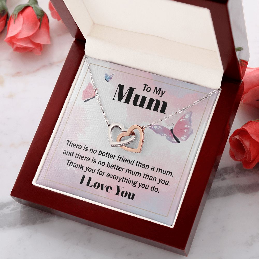 Mom Necklace Gifts for Mom from Daughter to Mom Gifts for Mothers Day from Daughter, To My Mom Necklace from Daughter to Mom Birthday Gifts Necklace with Message Card and Gift Box19 Interlocking Hearts Necklace