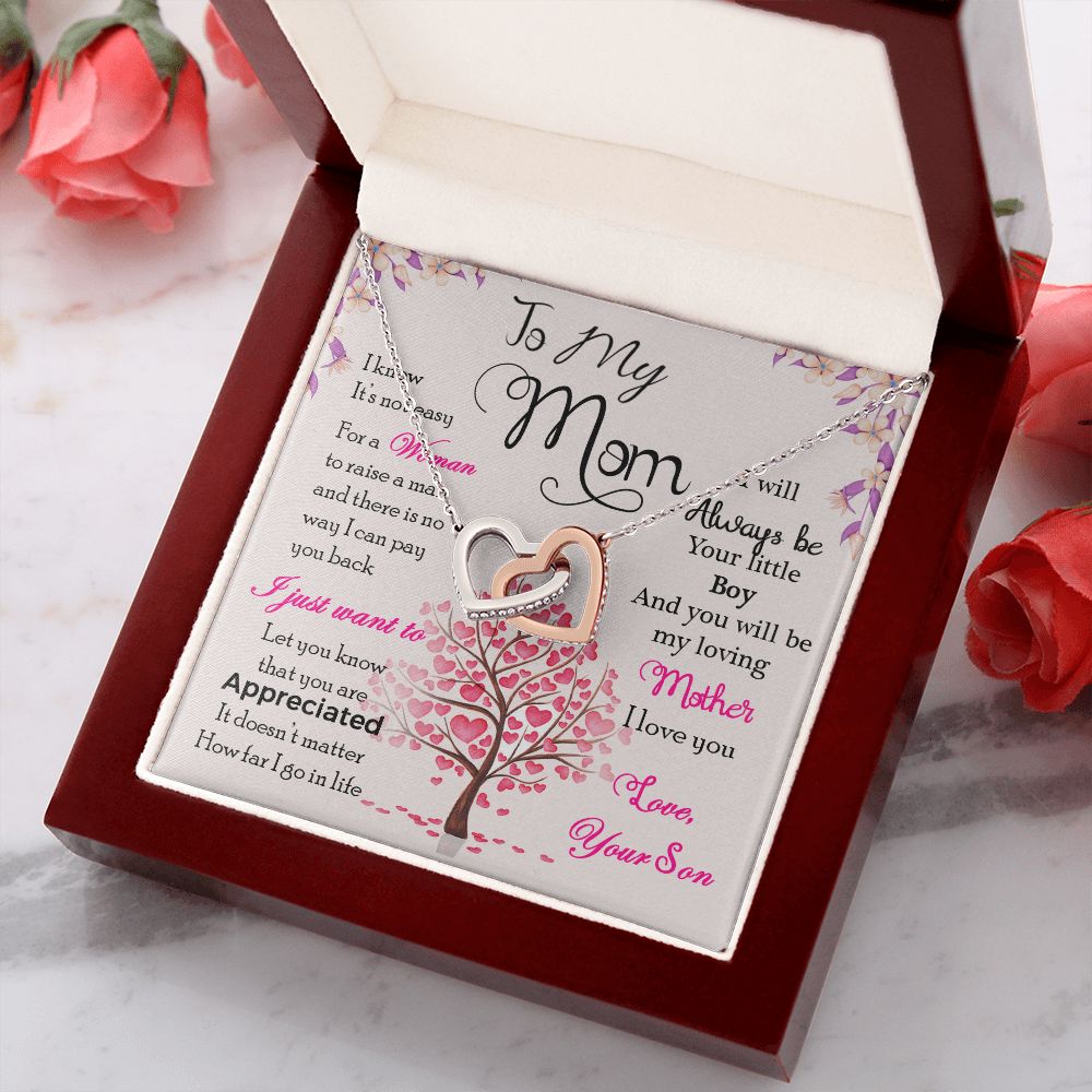 To My Mom Necklace Pendant Gift From Son I Know It's Not Easy For A Woman Necklace For To Mom Happy Mothers Day Mother In Law Gift On Birthday Anniversary Gift 30821 Interlocking Hearts Necklace