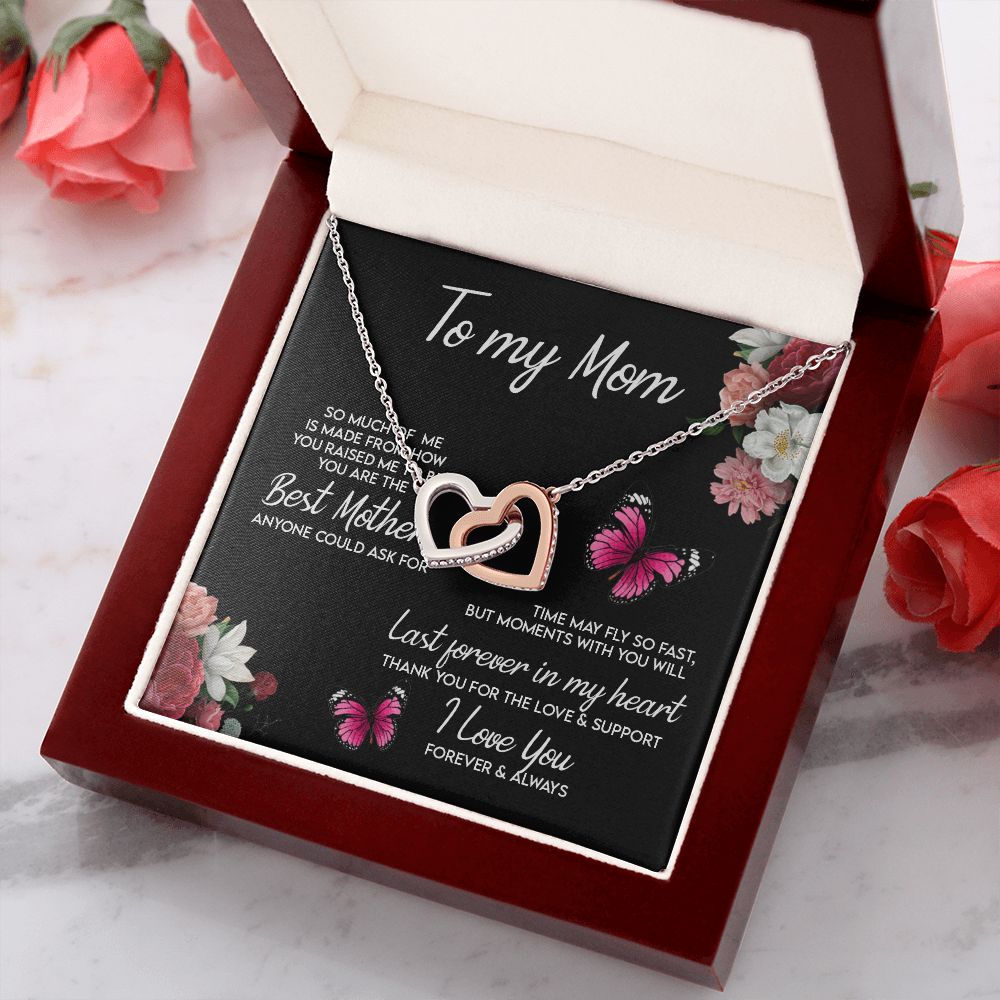To My Mom Necklace, Gift For Mom, Mother's Day Gift from Daughter, Mom Jewelry Gift for Mothers Day, Birthday Gift for Mother, Moms Gift from Daughter Son, Necklace for Mom Mother 13 Interlocking Hearts Necklace