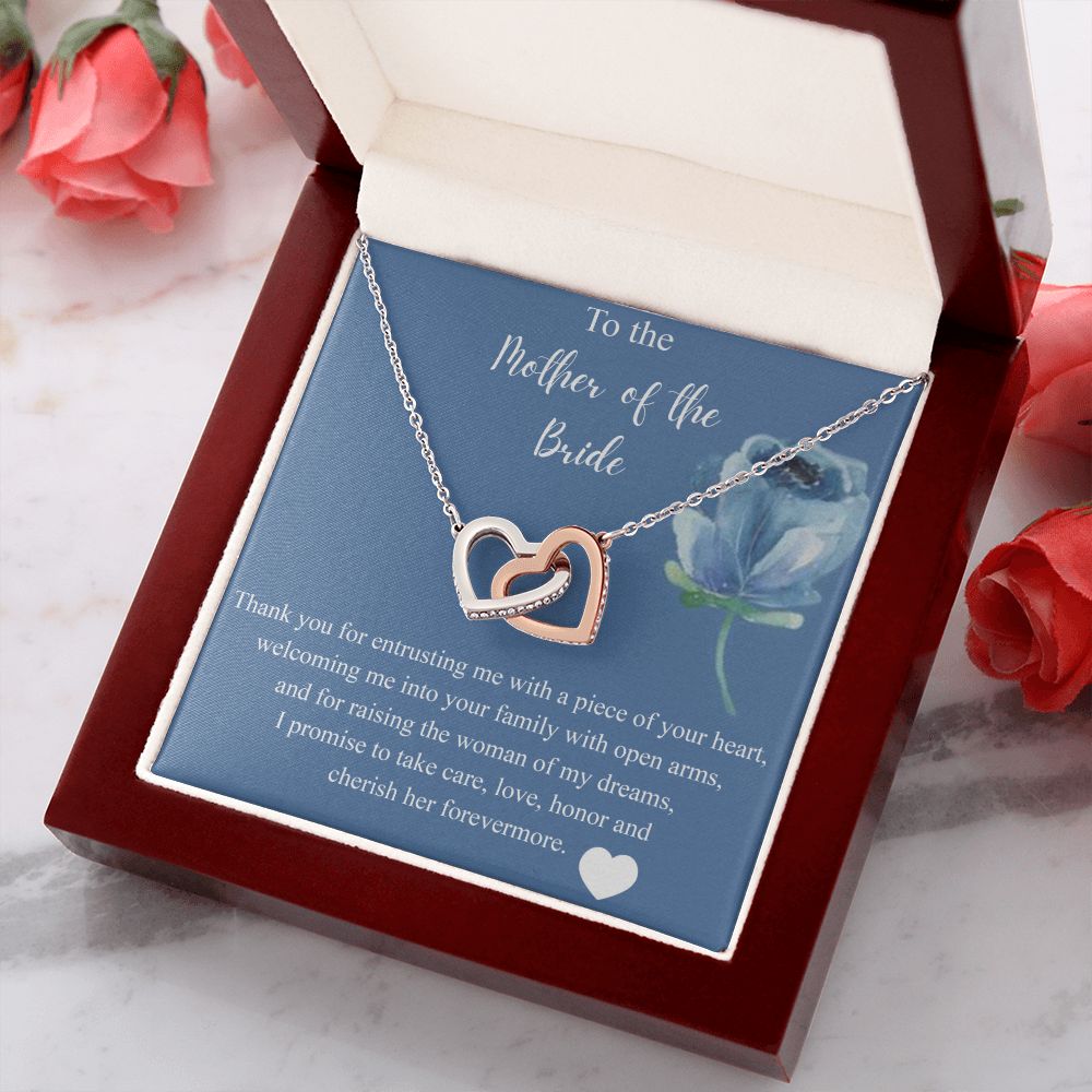 Mother Of The Bride Gift From Groom, Alluring Beauty Necklace, Future Mom Interlocking Hearts Necklace