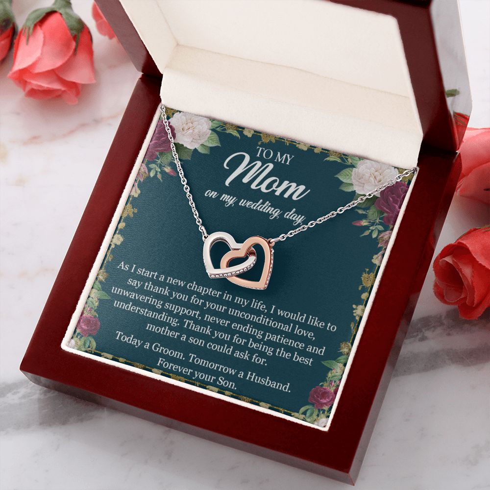 To My Mom Necklace, Gift For Mom, Mother's Day Gift from Daughter, Mom Jewelry Gift for Mothers Day, Birthday Gift for Mother, Moms Gift from Daughter Son, Necklace for Mom Mother 3 Interlocking Hearts Necklace