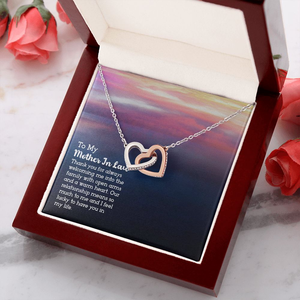 Mother in Law Necklace, Jewelry for Women, Future Mother in Law Gifts from Daughter in Law, Mother of Bride Gifts For Mother in Law, Birthday Gifts For Mother In Law From Daughter In Law13 Interlocking Hearts Necklace