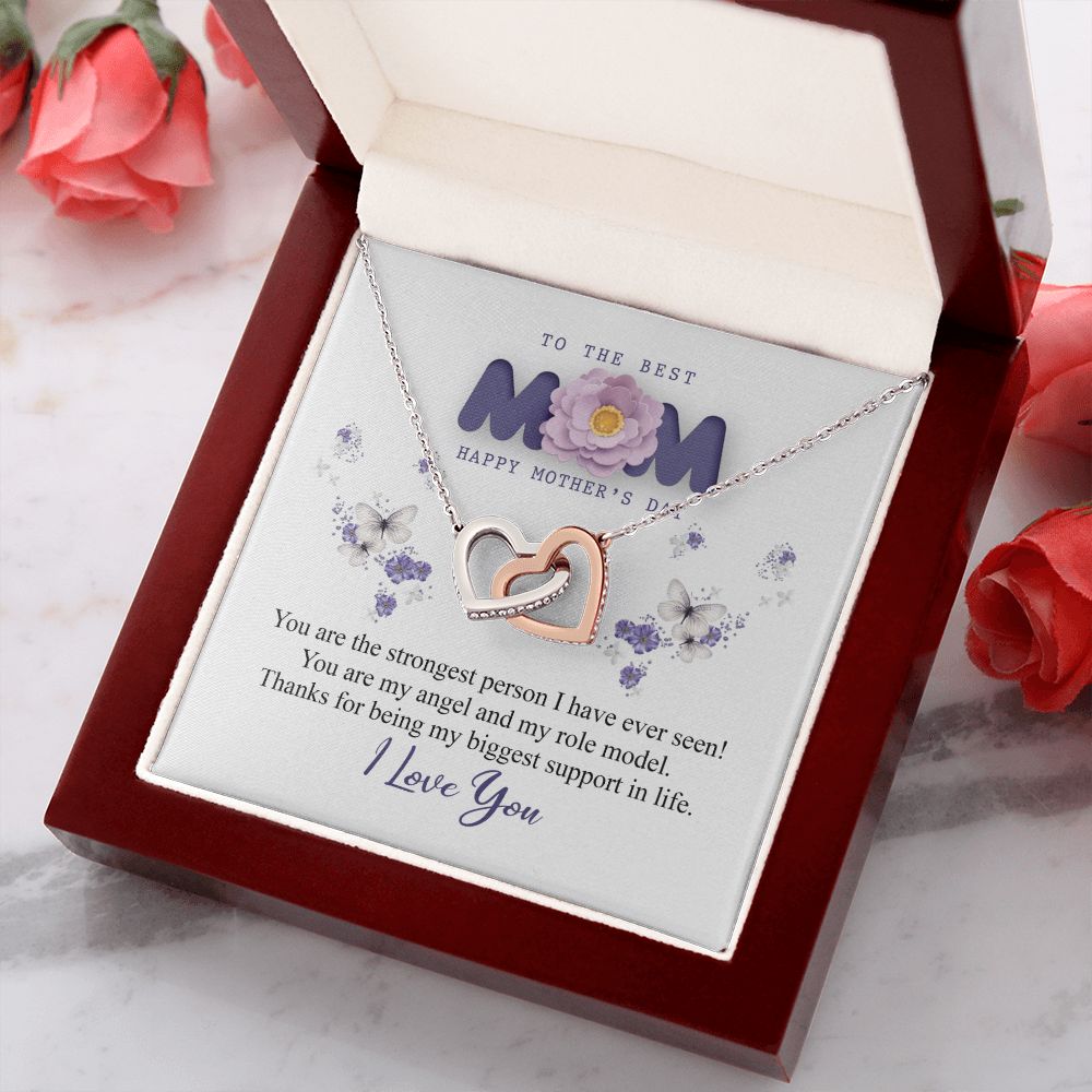 To The Best Mom Necklace, Best Mom Gifts, Mothers Day Gifts, Birthday Gift For Mom Interlocking Hearts Necklace