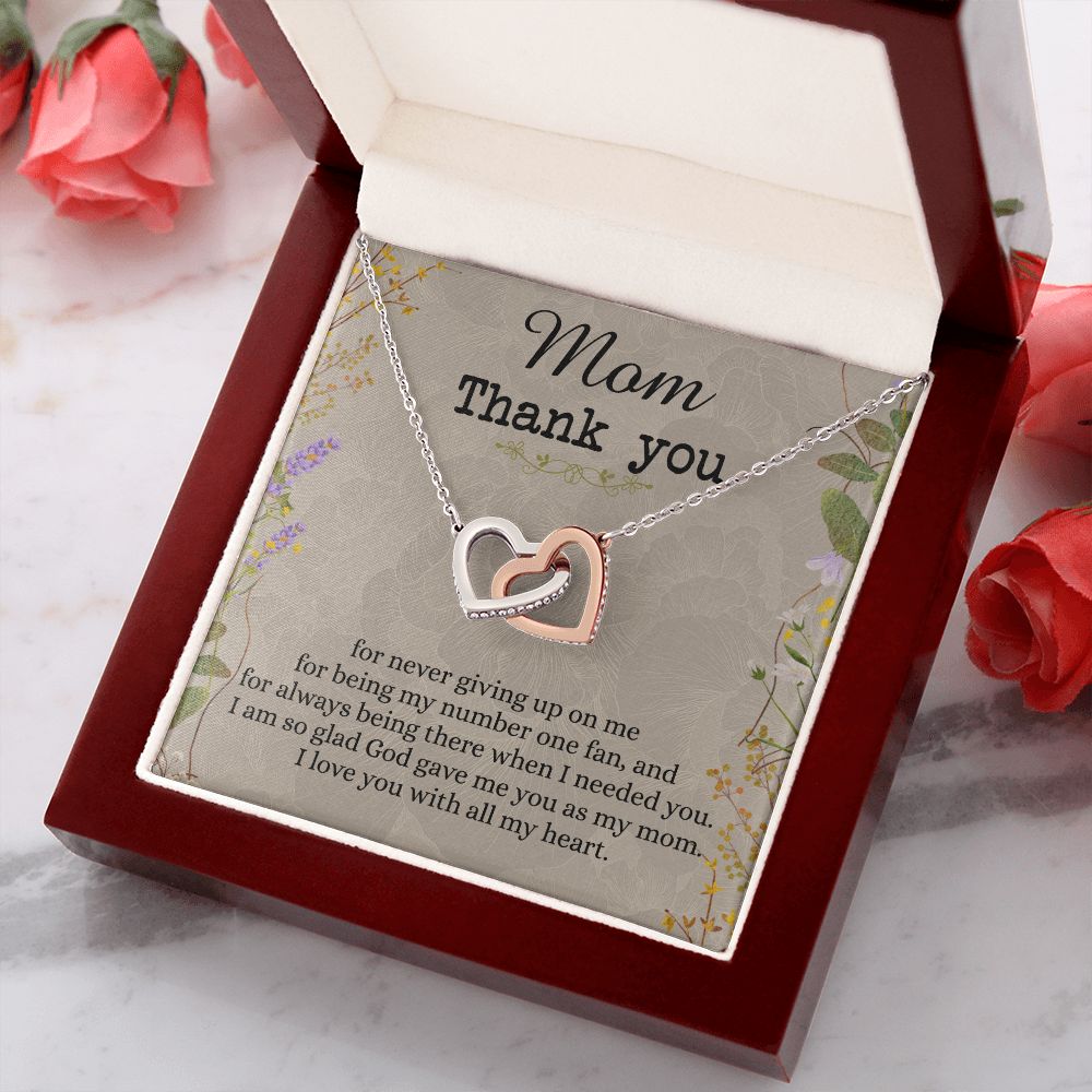 To My Mom Necklace, Thank you Mom Gift, Gift for Mom, Mother's Day Gift from Daughter, Mother Daughter gift, Gift from child, Gift for Mom, Mothers Day Necklace for Women Interlocking Hearts Necklace