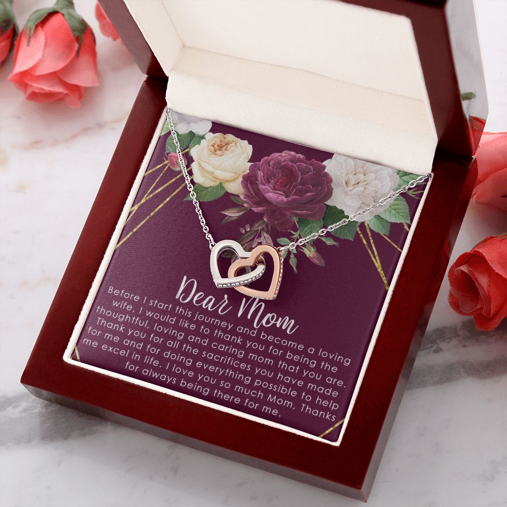 To My Mom Necklace, Gift For Mom, Mother's Day Gift from Daughter, Mom Jewelry Gift for Mothers Day, Birthday Gift for Mother, Moms Gift from Daughter Son, Necklace for Mom Mother2 Interlocking Hearts Necklace