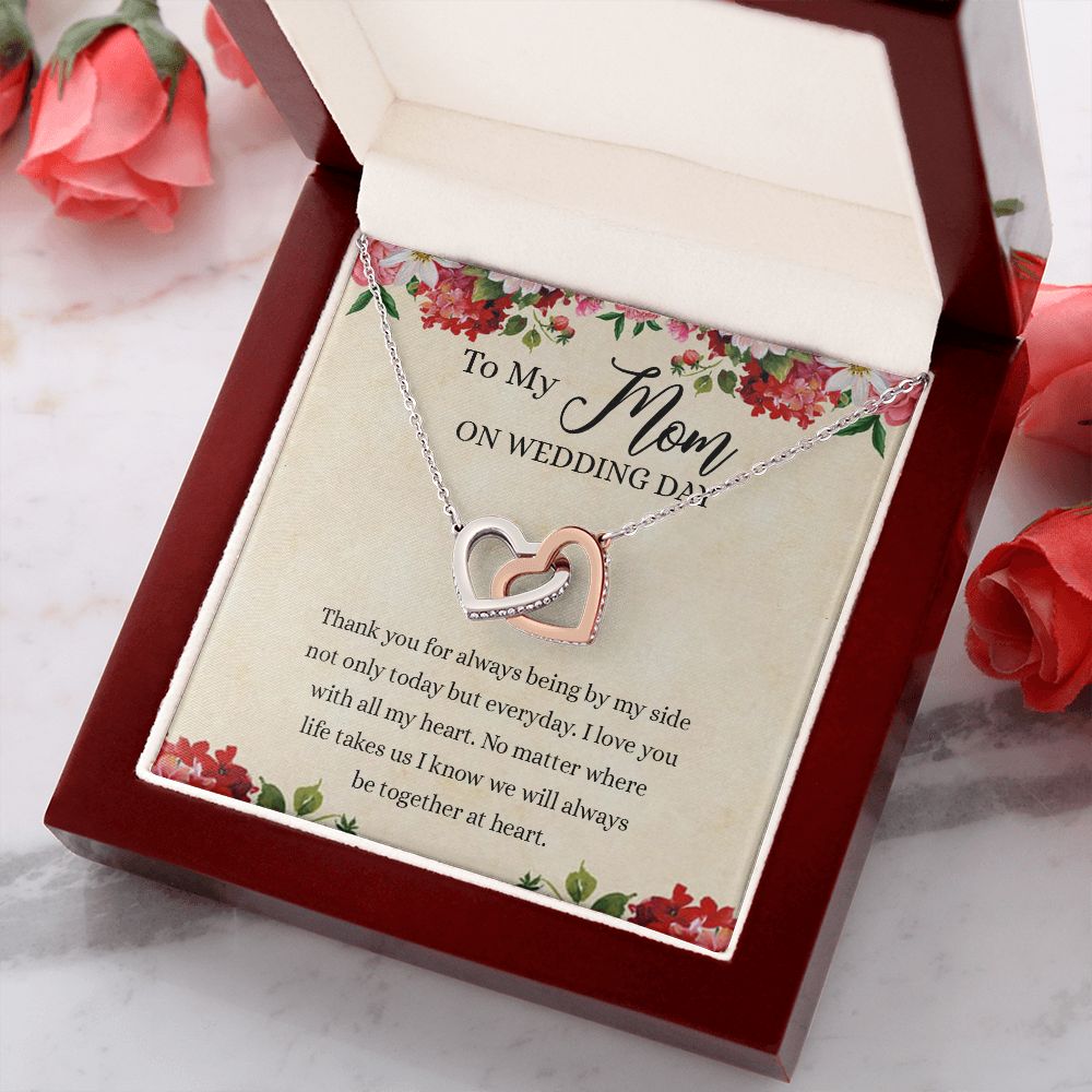 Gift for Mother of The Groom Necklace Gift for Mom on Wedding Day Gift for Maid of Honor Gift for Bridesmaid Proposal Gift to My Mom Necklace from Daughter Interlocking Hearts Necklace