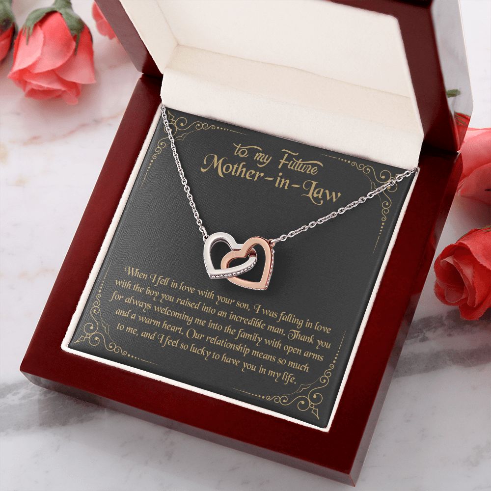 Mother in Law Necklace, Jewelry for Women, Future Mother in Law Gifts from Daughter in Law, Mother of Bride Gifts For Mother in Law, Birthday Gifts For Mother In Law From Daughter In Law10 Interlocking Hearts Necklace