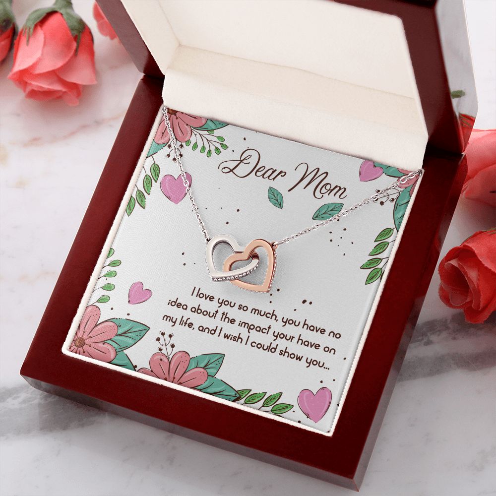 To My Dear Mom Necklace Pendant Gift From Daughter Or Son Necklace For To Mommy, Mother, Mother In Law Gift On Birthday, Anniversary Holiday Gift 30821 Interlocking Hearts Necklace