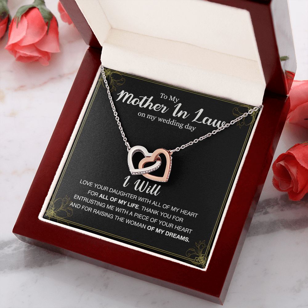 Mother Of The Bride Gift From Groom, Mother In Law Gift on Wedding Day from Groom, Gifts for Mother of the Bride, Future Mother-In-Law Interlocking Hearts Necklace