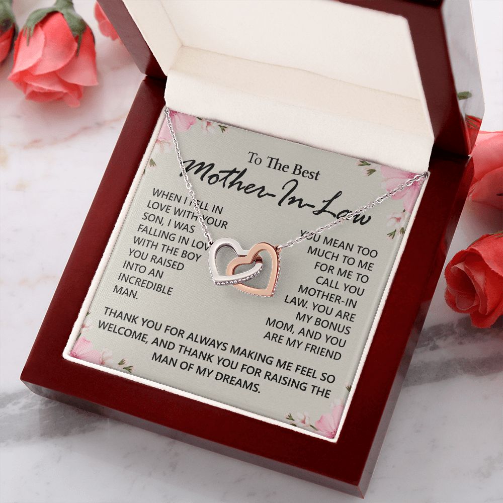 Mother in Law Necklace, Jewelry for Women, Future Mother in Law Gifts from Daughter in Law, Mother of Bride Gifts For Mother in Law, Birthday Gifts For Mother In Law From Daughter In Law12 Interlocking Hearts Necklace