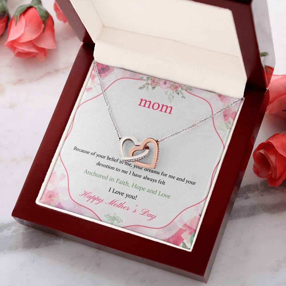 Mom Necklace Gifts for Mom from Daughter to Mom Gifts for Mothers Day from Daughter, To My Mom Necklace from Daughter to Mom Birthday Gifts Necklace with Message Card and Gift Box12 Interlocking Hearts Necklace