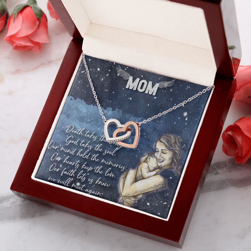 To My Mom Necklace Pendant Gift From Daughter Your Faith Lets Us Know With Message Card Gift For Mom Interlocking Hearts Necklace