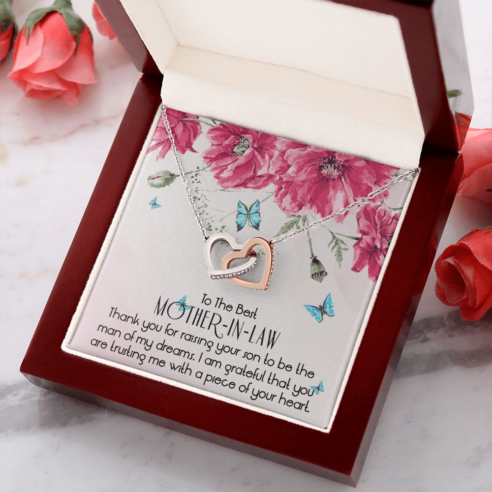 Mother in Law Necklace, Jewelry for Women, Future Mother in Law Gifts from Daughter in Law, Mother of Bride Gifts For Mother in Law, Birthday Gifts For Mother In Law From Daughter In Law1 Interlocking Hearts Necklace