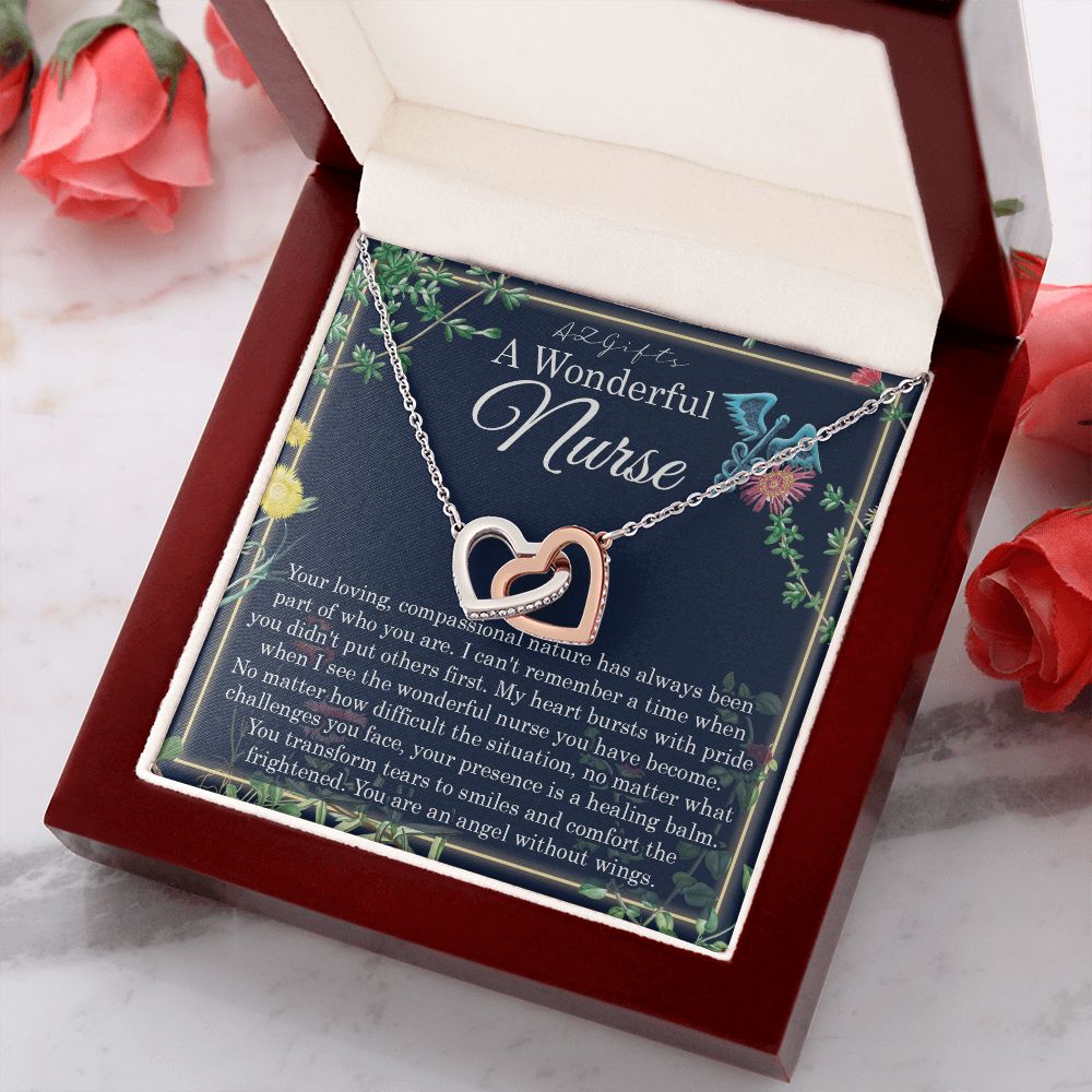 A Wonderful Nurse Interlocking Hearts Necklace
