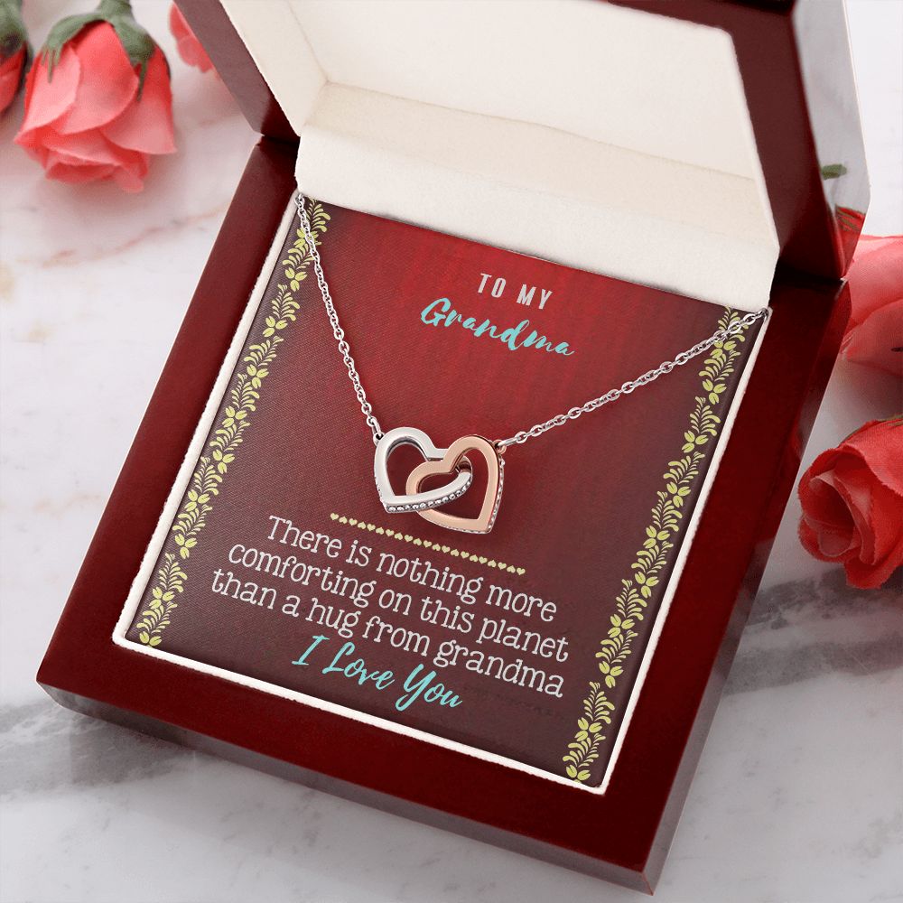 To My Grandma Necklace, Gift for Grandmother Necklace, Mothers Day Gift For Grandma Nana, Grandma Jewelry From Grandchildren GrandKids , Jewelry Box Gift For Grandma Grandmother20 Interlocking Hearts Necklace