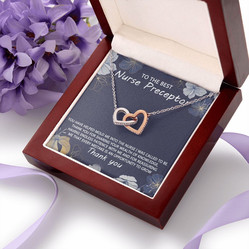 Congratulations Jewelry Necklace, Nurse Preceptor Gift, nurse preceptor Jewelry thank you Card Necklace To The Best Nurse Preceptor Necklace On Graduation Gift Necklace Graduation Gift for Her Interlocking Hearts Necklace