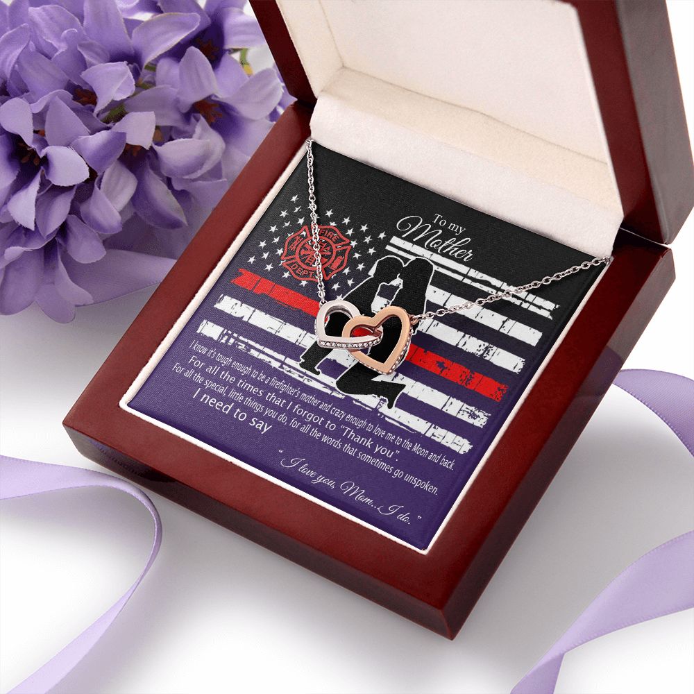 Mom Necklace Gifts for Mom from Daughter to Mom Gifts for Mothers Day from Daughter, To My Mom Necklace from Daughter to Mom Birthday Gifts Necklace with Message Card and Gift Box2233 Interlocking Hearts Necklace