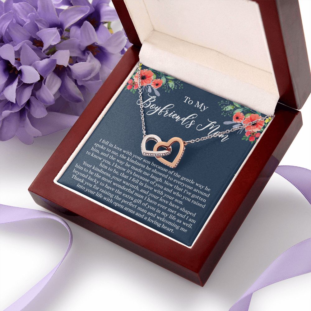 To My Boyfriends Mom, Gifts For Boyfriend Mom, Boyfriends Mom Birthday Gift Idea, Boyfriend Mother Gift, Necklace for Boyfriends Mom, Mother's Day Gift Necklace for Women Interlocking Hearts Necklace