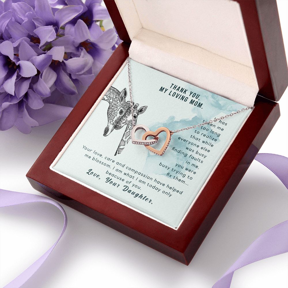 To My Thank You My Loving Mom Giraffe Necklace Pendant Gift From Mom Necklace Gift For To Daughter Birthday Daughter In Law Gift On Birthday Anniversary Gift 30821 Interlocking Hearts Necklace