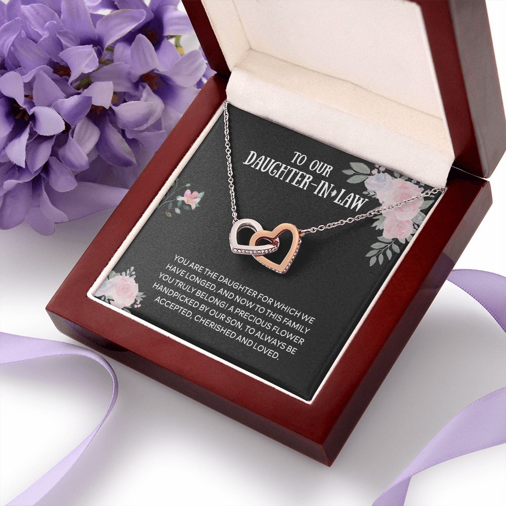 To Our Daughter-in-law Necklace from Mother-in-law Daughter-in-law Birthday Gift Interlocking Hearts Necklace