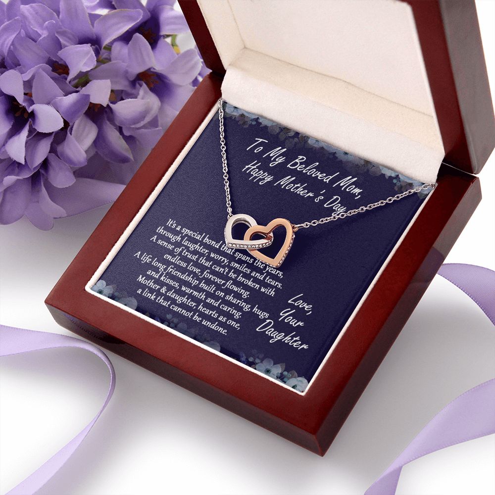 Mom Necklace Gifts for Mom from Daughter to Mom Gifts for Mothers Day from Daughter, To My Mom Necklace from Daughter to Mom Birthday Gifts Necklace with Message Card and Gift Box2232 Interlocking Hearts Necklace