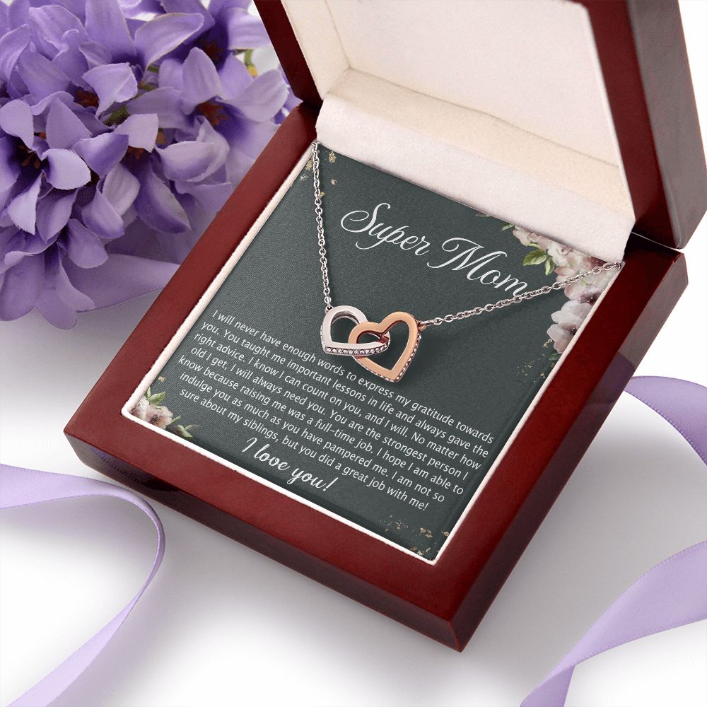 To My Mom Necklace Pendant Gift From Daughter Your Faith Lets Us Know With Message Card Gift For Mom Interlocking Hearts Necklace