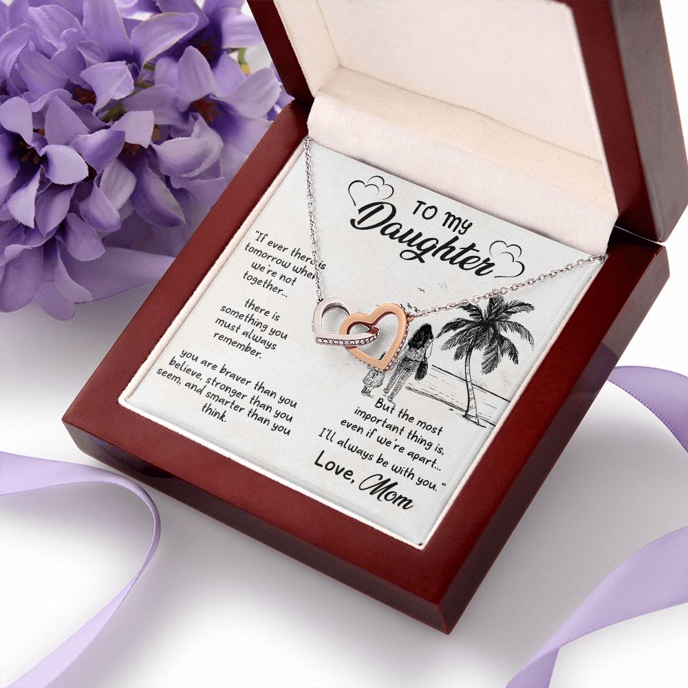 To My Daughter Sunset Necklace Pendant Gift From Mom Necklace The Most Important With Message Card Gift Box Gift For To Daughter, Daughter In Law On Birthday Anniversary Interlocking Hearts Necklace