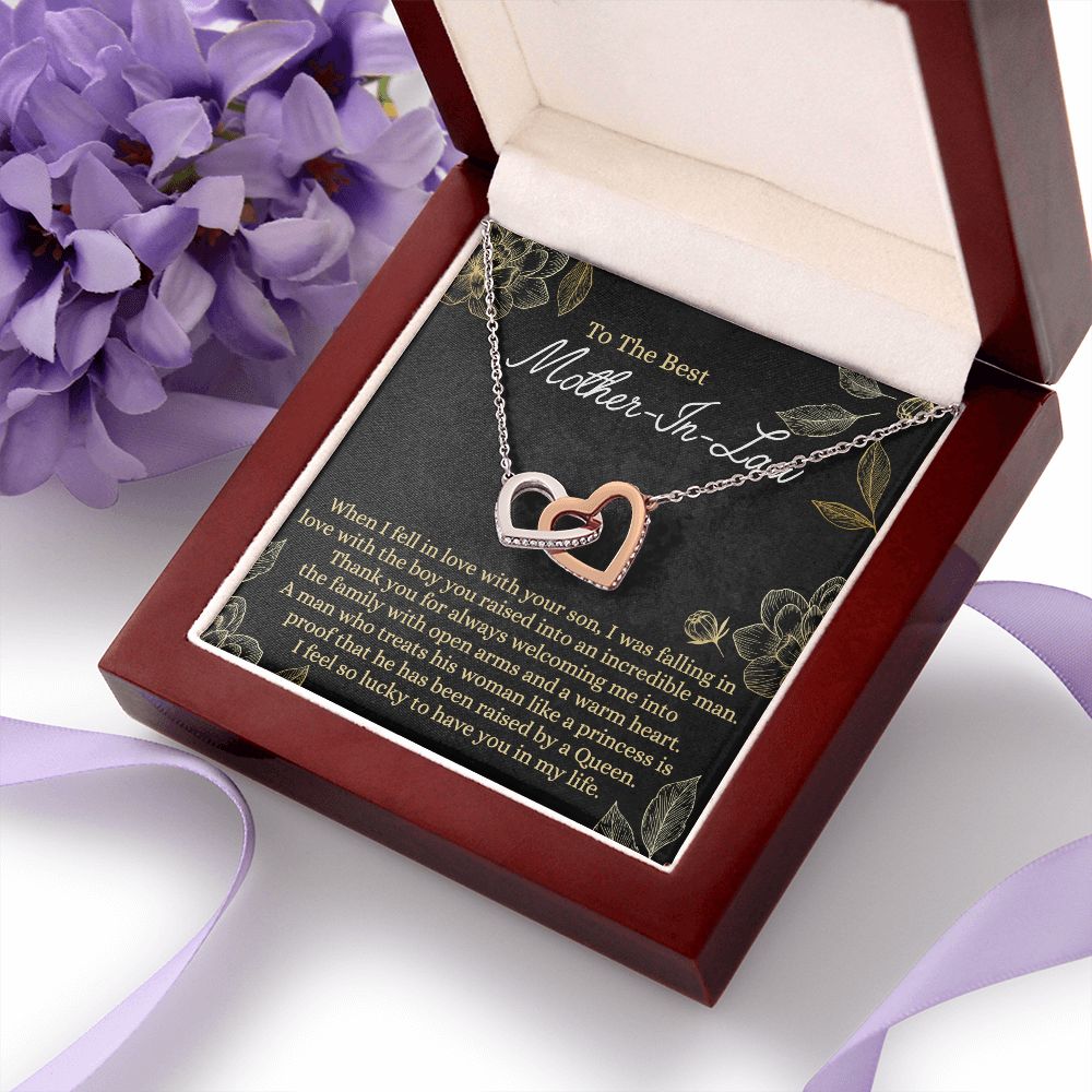 Mother In Law Gift, Cute Mother In Law Gifts Christmas, Unique Gift for Mother In Law Birthday, Best Mother In Law Gift, Mother-In-Law Gift Interlocking Hearts Necklace