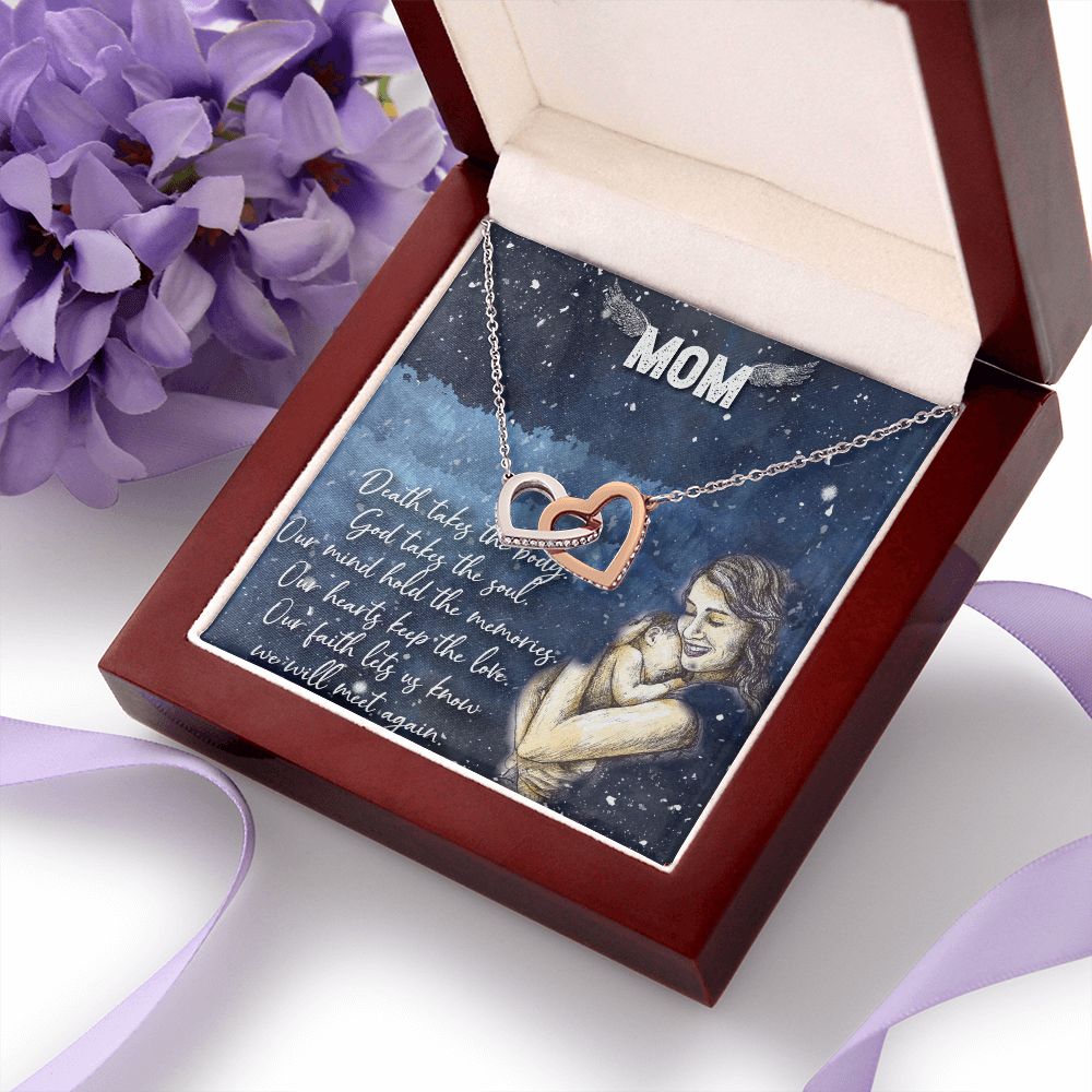 To My Mom Necklace Pendant Gift From Daughter Your Faith Lets Us Know With Message Card Gift For Mom Interlocking Hearts Necklace
